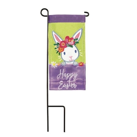 Dicksons M040059 4 X 8.5 In. Flag Double Applique Easter Polyester Mini Flag With Pole I Flag With Pole